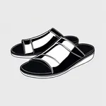 black leather slide sandals image